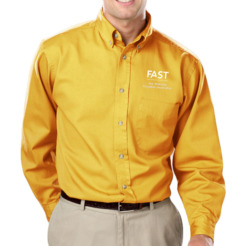 Mens-Long-Sleeve-Shirt-Yellow