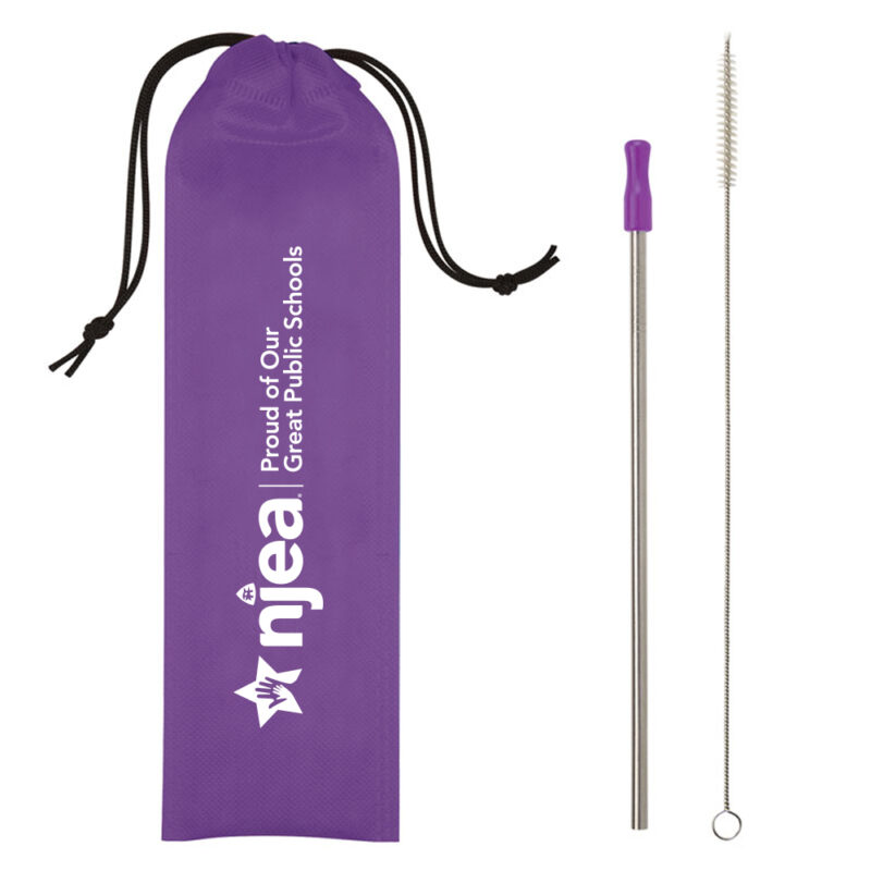Stainless Steel Straw Kit - Purple