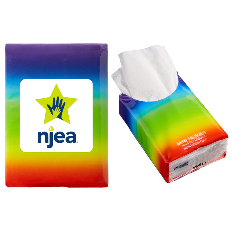 Rainbow Mini Tissues/NJEA LOGO
