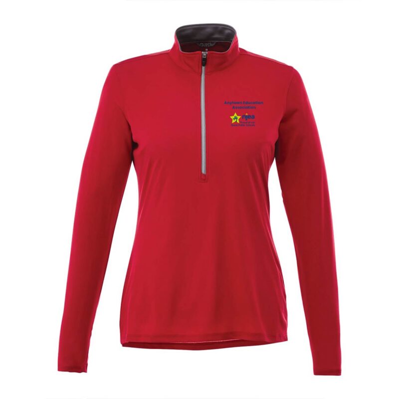 Women's-VEGA-Quarter-Zip-(Minimum-Order---12)-RED