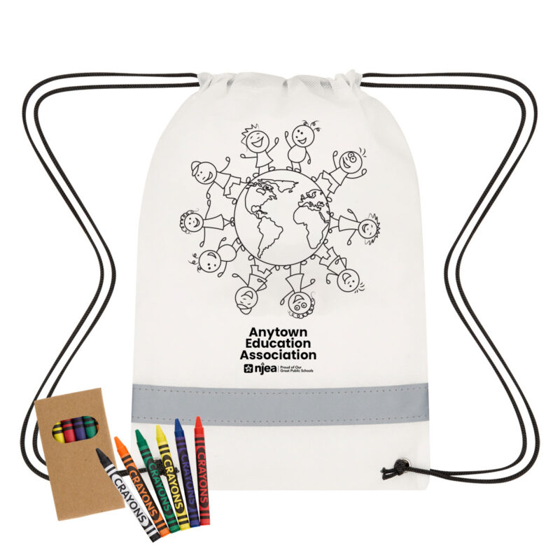 Color Me, Lil' Bit Reflective Drawstring Bag (Minimum Order - 150)