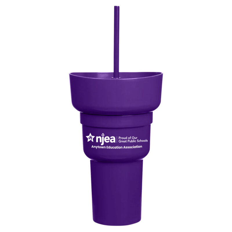 Recycled-PP-Stadium-Tumbler-w-Snack-Bowl-(Minimum-Order---72)-Purple