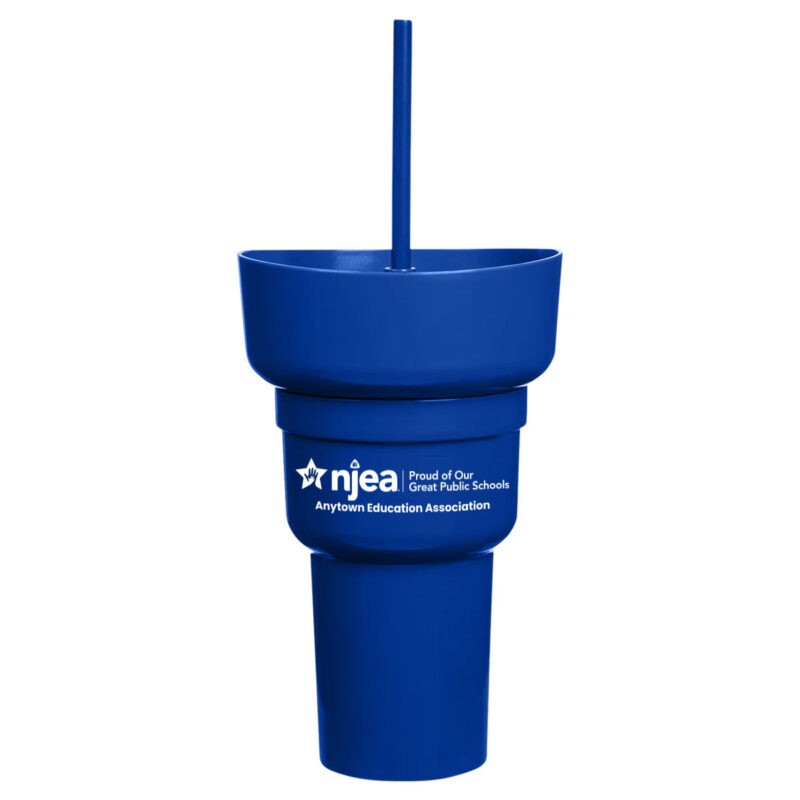 Recycled-PP-Stadium-Tumbler-w-Snack-Bowl-(Minimum-Order---72)-Royal