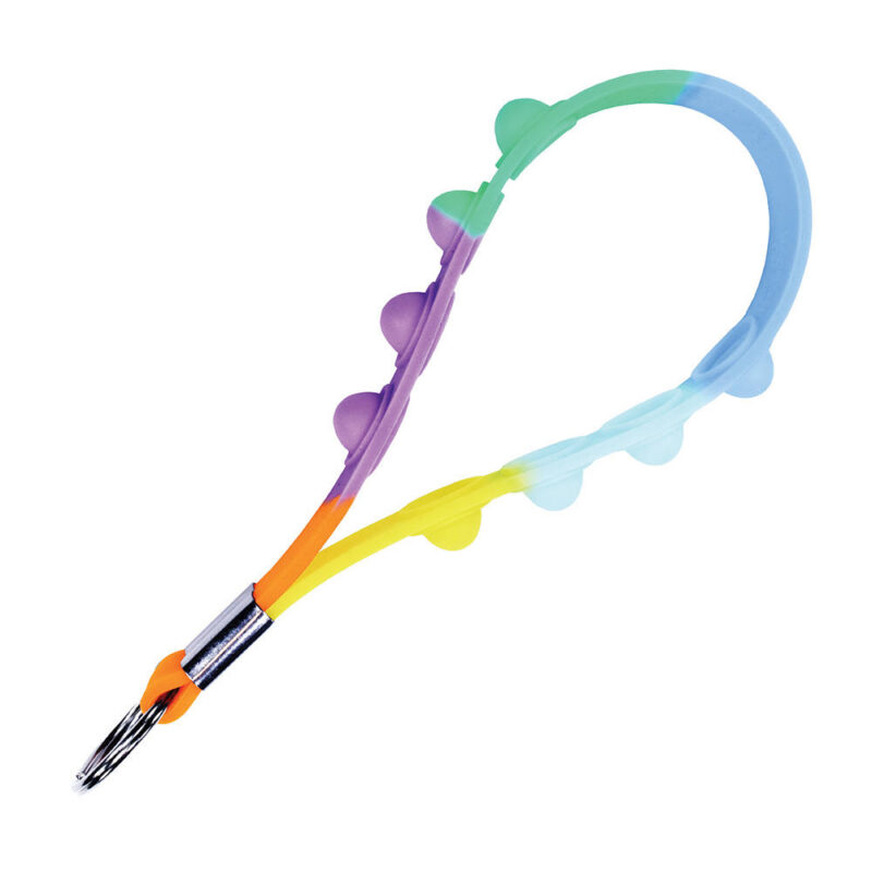Alternative view of Rainbow Stress Pop Wristlet Key Chain/NJEA LOGO (Minimum Order - 25)
