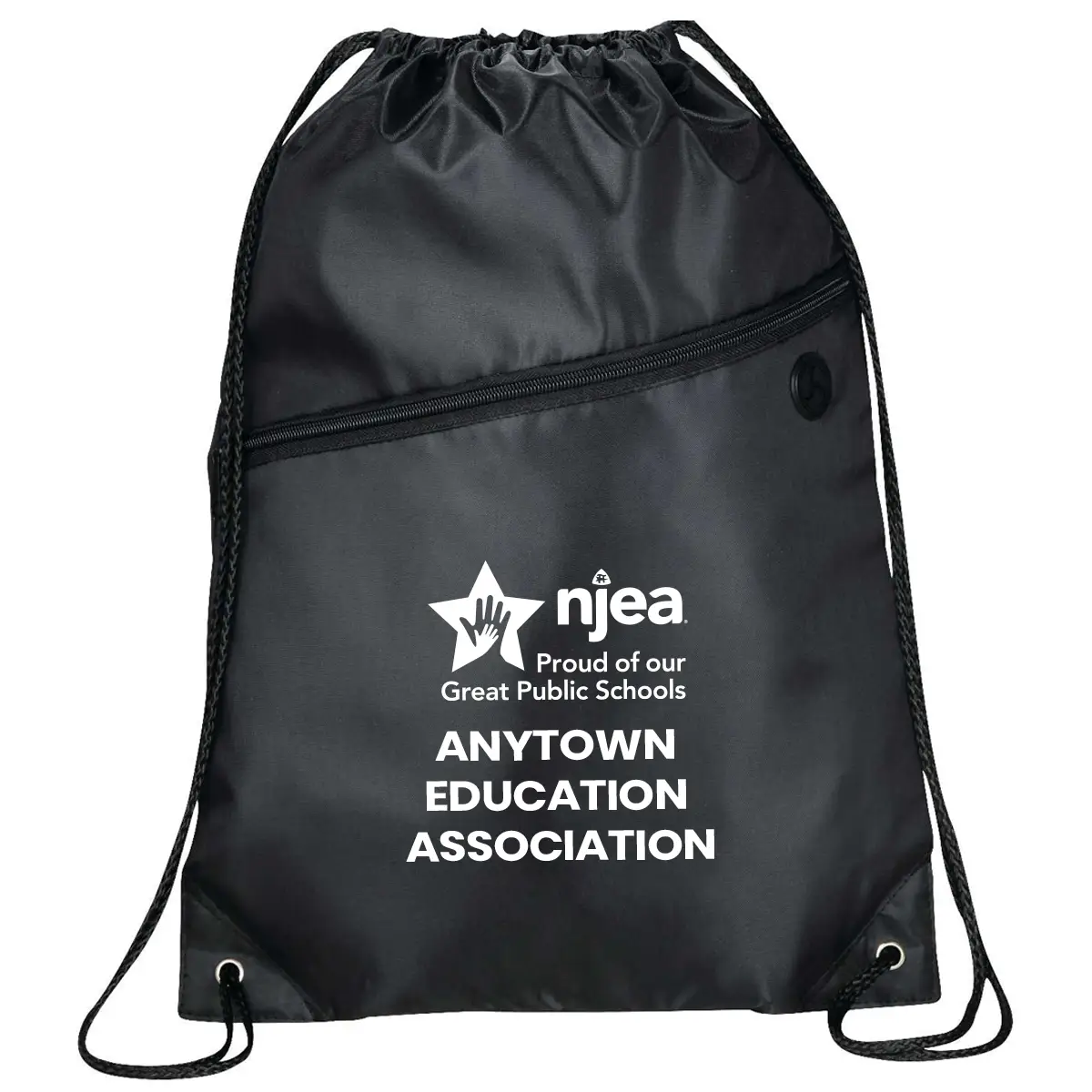 Robin Drawstring Bag w/Front Zipper (Minimum Order - 100) - Image 9