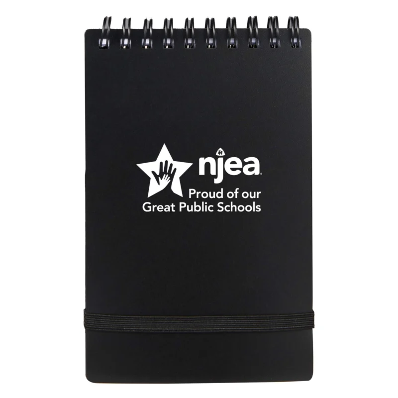Black Recycled Stand Up Jotter/NJEA LOGO (Minimum Order - 25)
