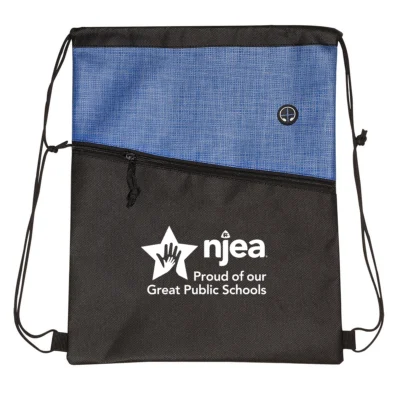 Heathered Non-Woven Drawstring Backpack/NJEA LOGO (Minimum Order - 25)