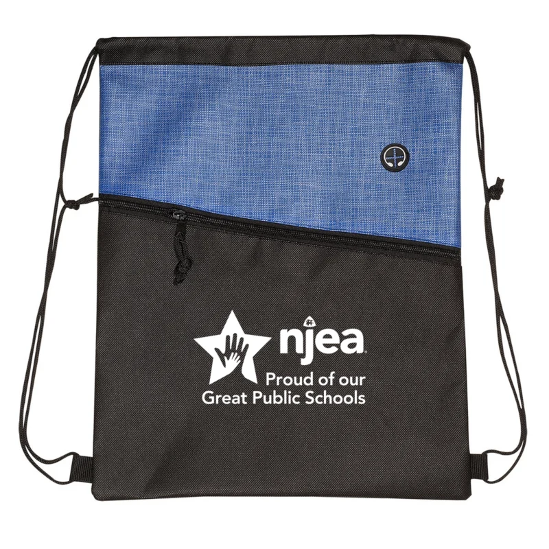 Heathered Non-Woven Drawstring Backpack/NJEA LOGO (Minimum Order - 25)