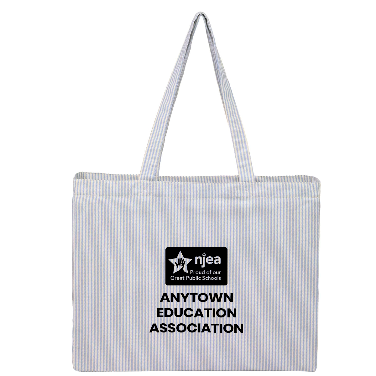 Striped Pacific Recycled Cotton Shopper Tote (Minimum Order - 100) - Image 3