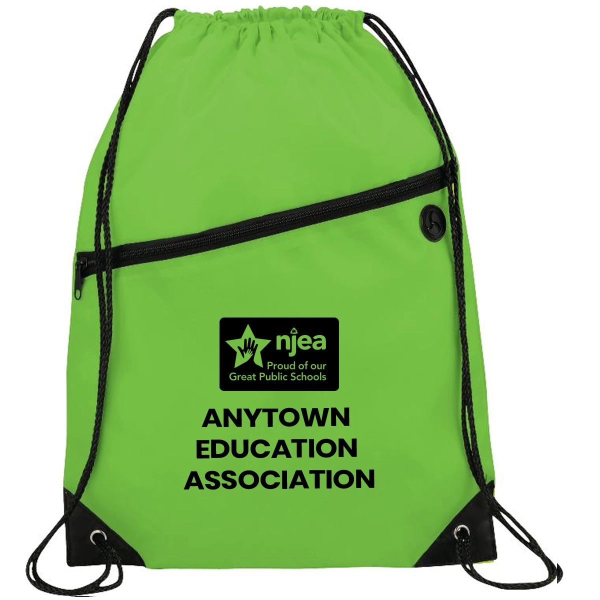 Robin Drawstring Bag w/Front Zipper (Minimum Order - 100)