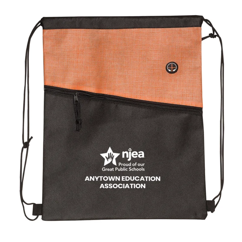 Alternative view of Heathered Non-Woven Drawstring Backpack (Minimum Order - 150)