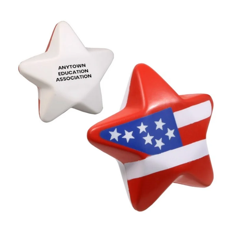 Patriotic Star Stress Reliever (Minimum Order - 150)