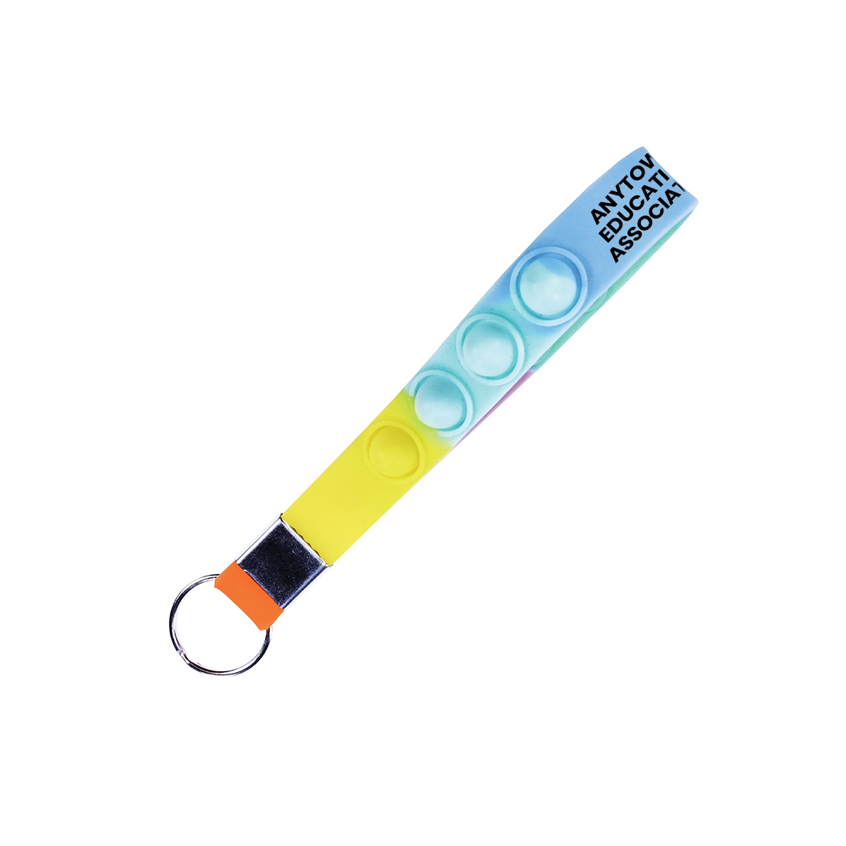 Rainbow Stress Pop Wristlet Key Chain (Minimum Order - 250)