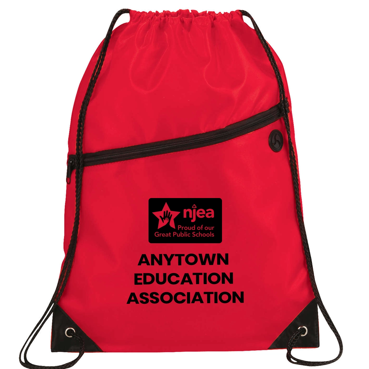 Robin Drawstring Bag w/Front Zipper (Minimum Order - 100) - Image 6