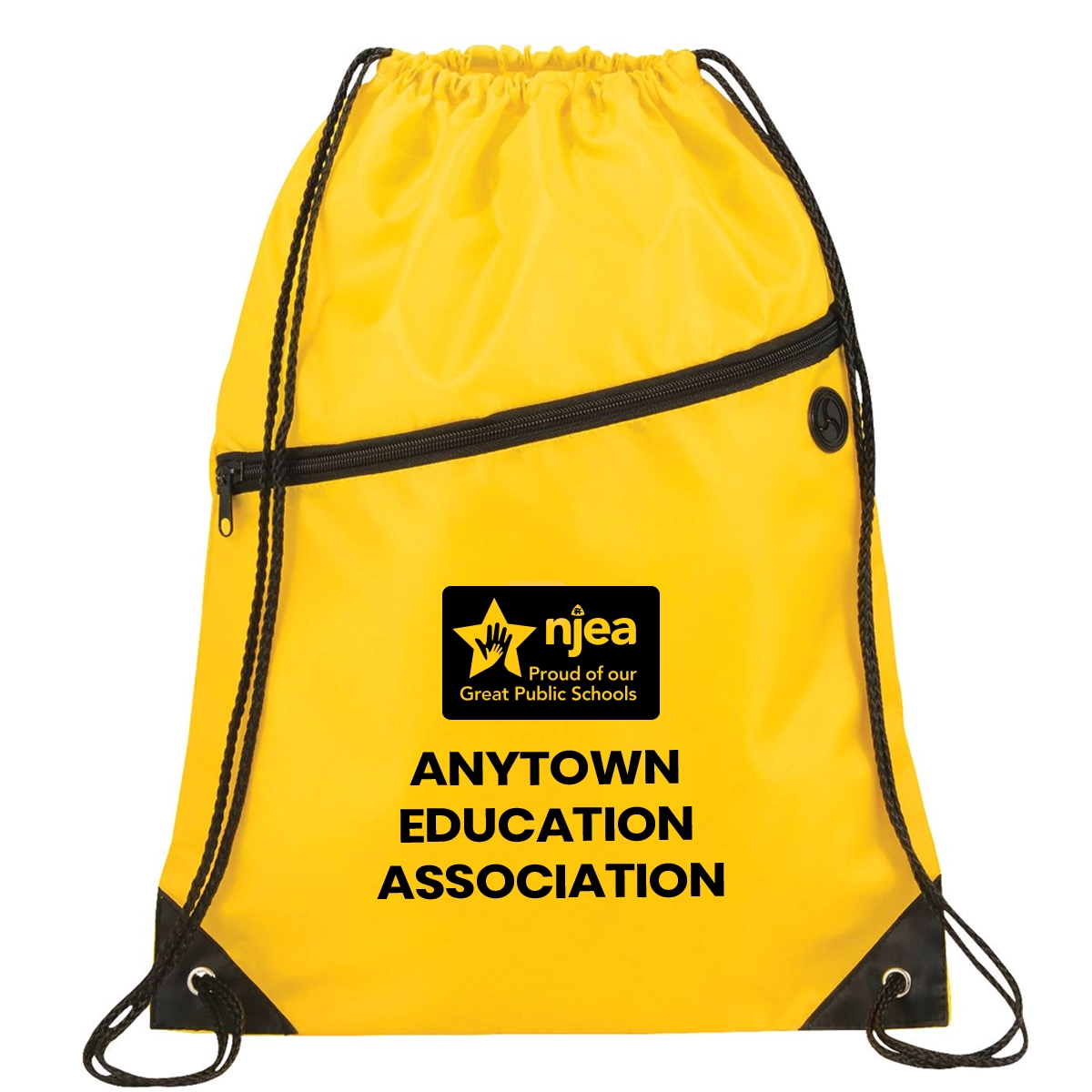 Robin Drawstring Bag w/Front Zipper (Minimum Order - 100) - Image 8